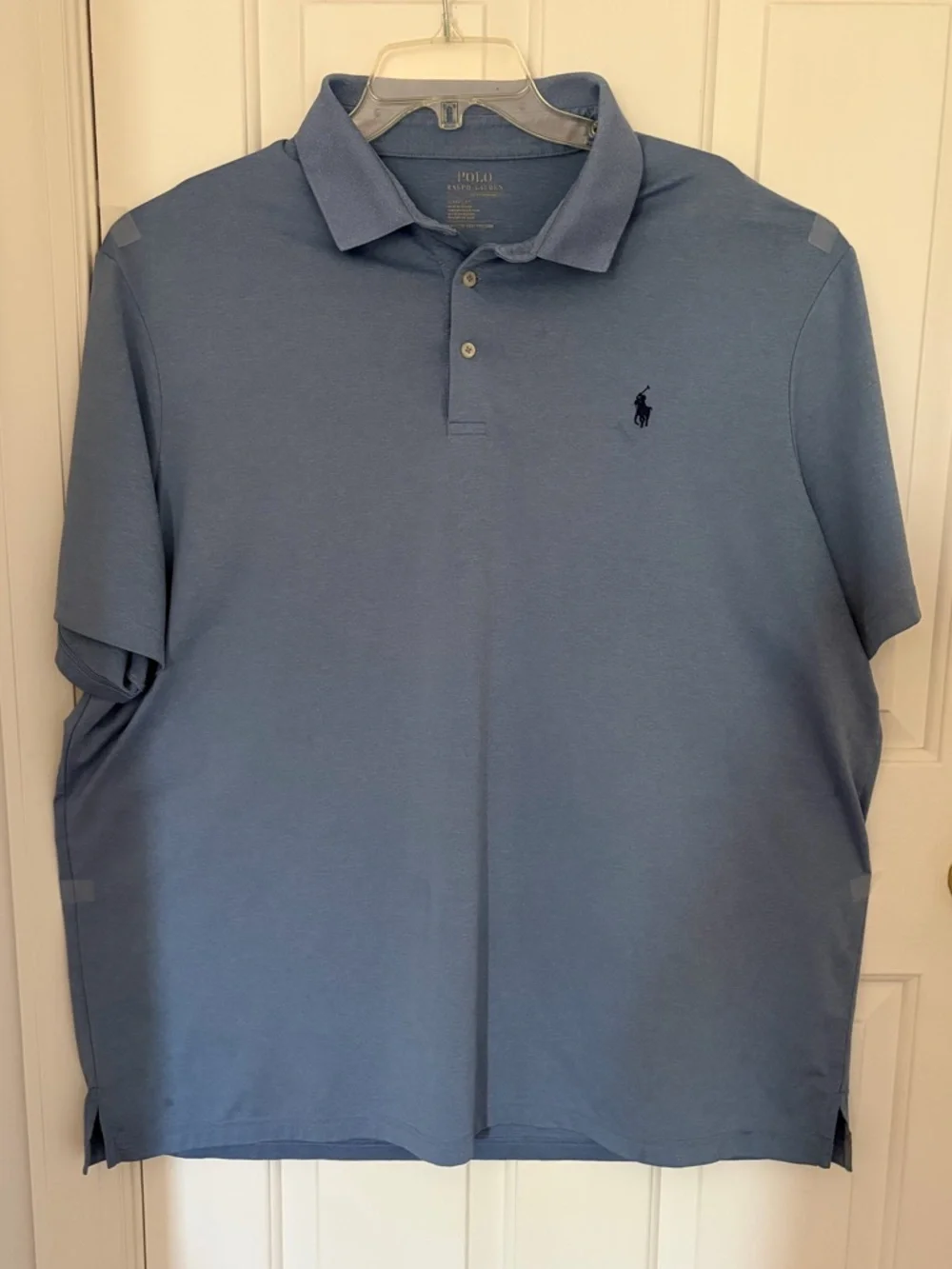 Polo Ralph Lauren Men Light Blue Short-Sleeve Performance Polo w/ Navy Pony XXL - Picture 4 of 8